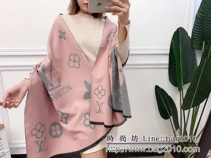 路易威登LV冬季新款雙面雙色圍巾 可做披肩 LLWJ6819